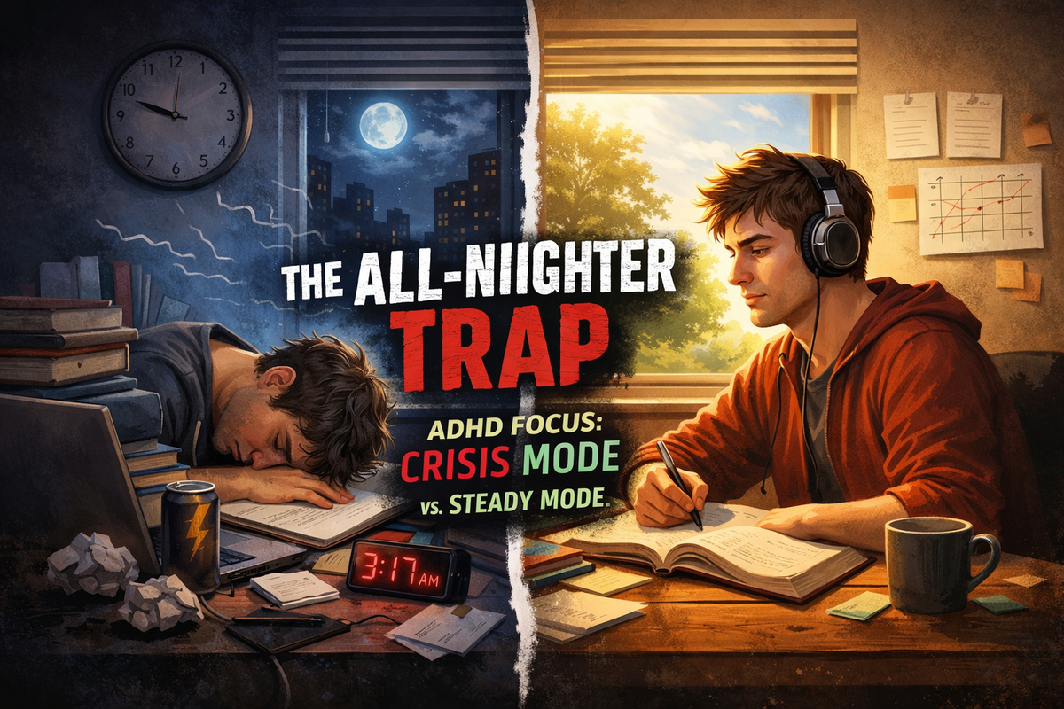 The All-Nighter Trap: Why ADHD Focus Gets Worse — and What to Do Instead